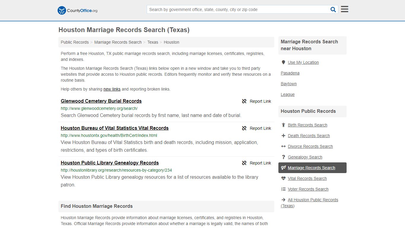 Marriage Records Search - Houston, TX (Marriage Licenses & Certificates)